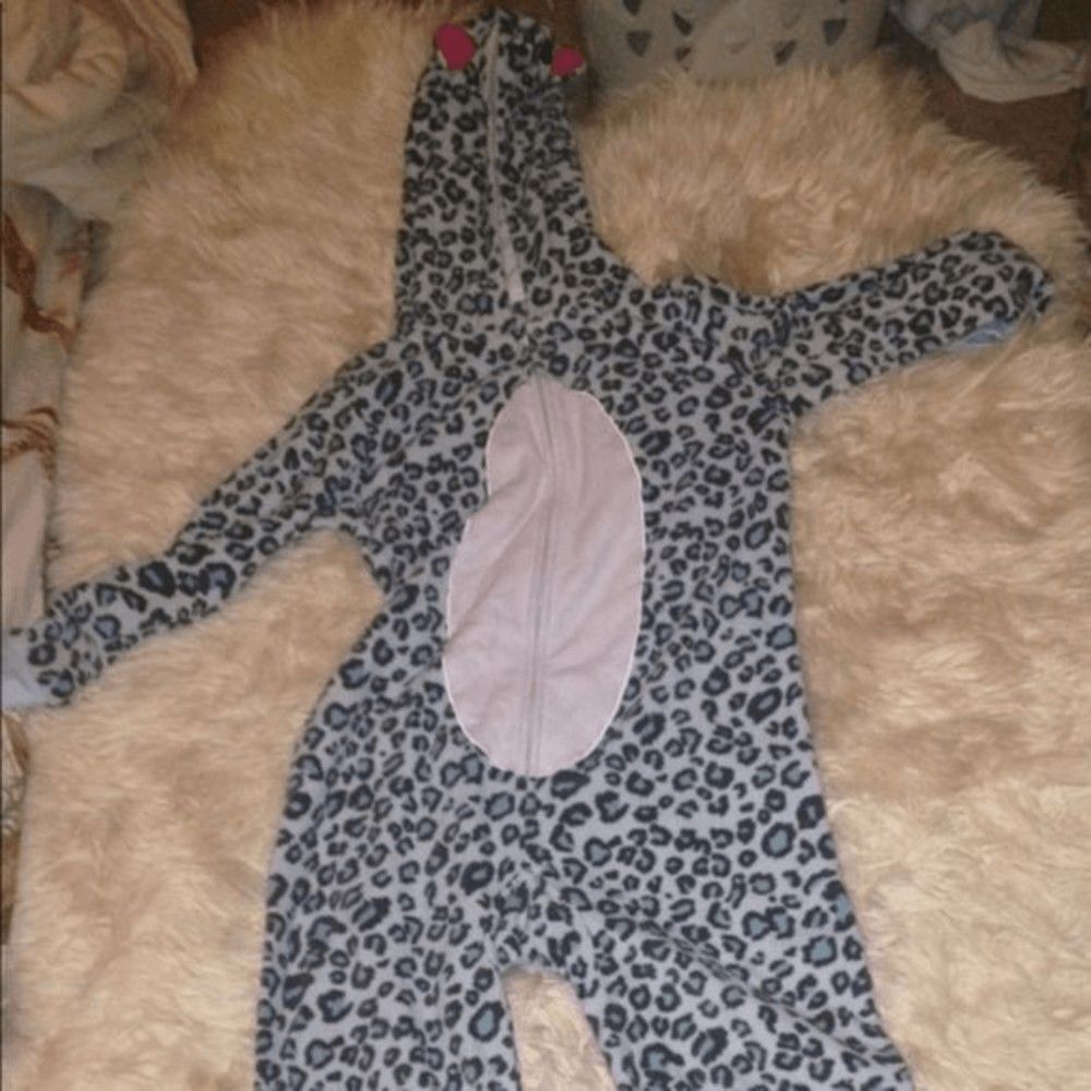 Children place girls once size L cat print black and blue